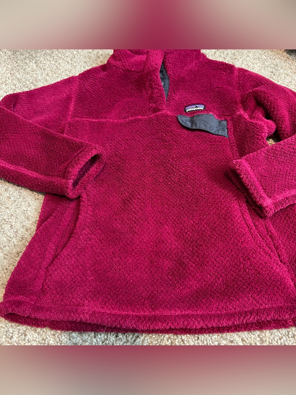 Patagonia Kids Fleece Pullover - Berry Red Size 7/8